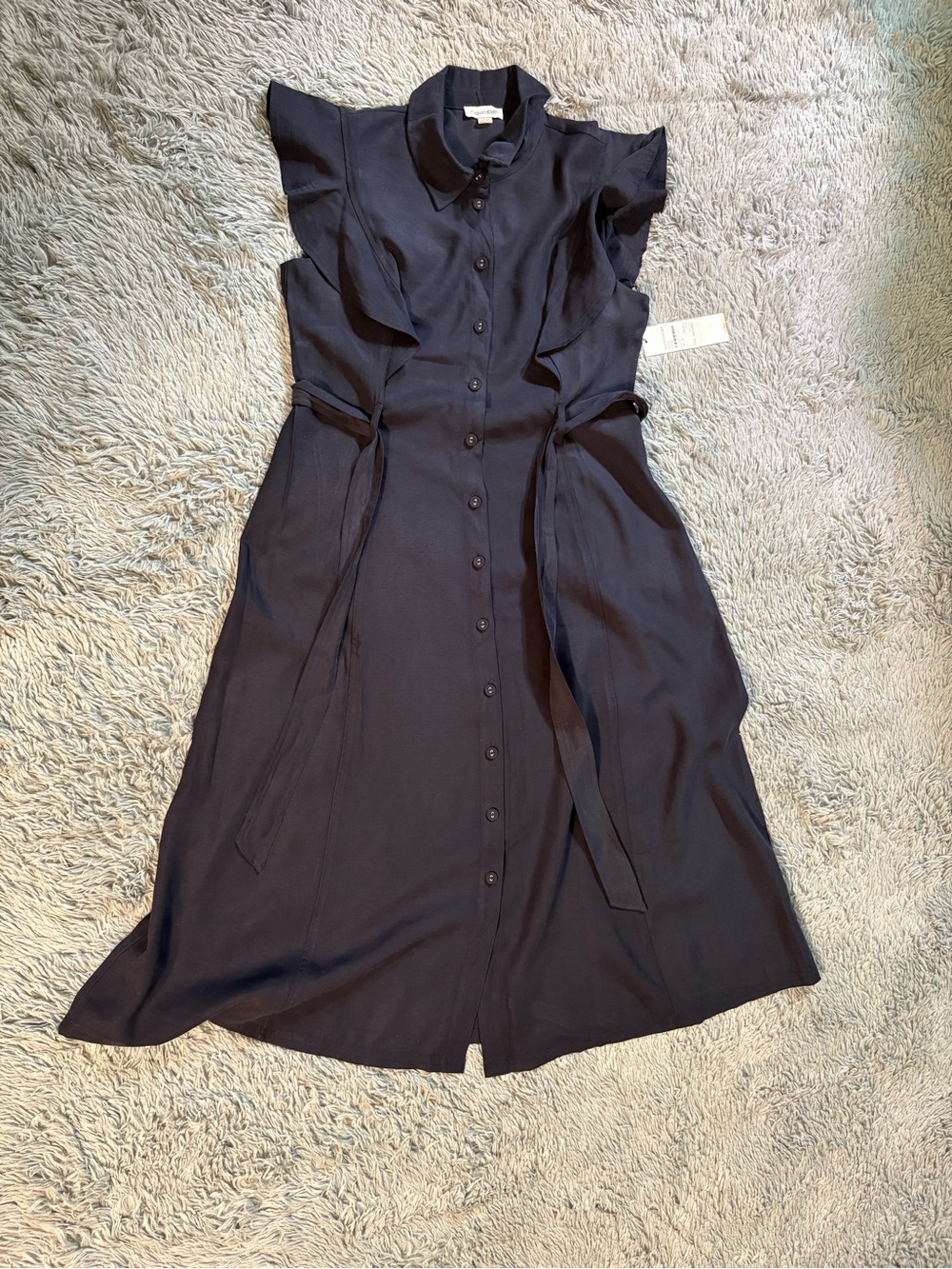 NWT Calvin Klein Women's Shirt Dress in Navy Size 12 Like New